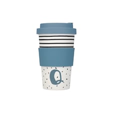 KitchenCraft 410ml Bamboo A to Z Letter "Q" Reuseable Mug | Multi