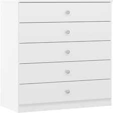 Denver 5 Drawer Chest White