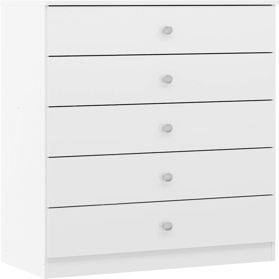 image 1 of Denver 5 Drawer Chest White