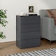 image 2 of HOMCOM Chest of Drawers, Modern 4 Drawer Dresser with Soft Closing Mechanism for Bedroom, High Gloss Grey