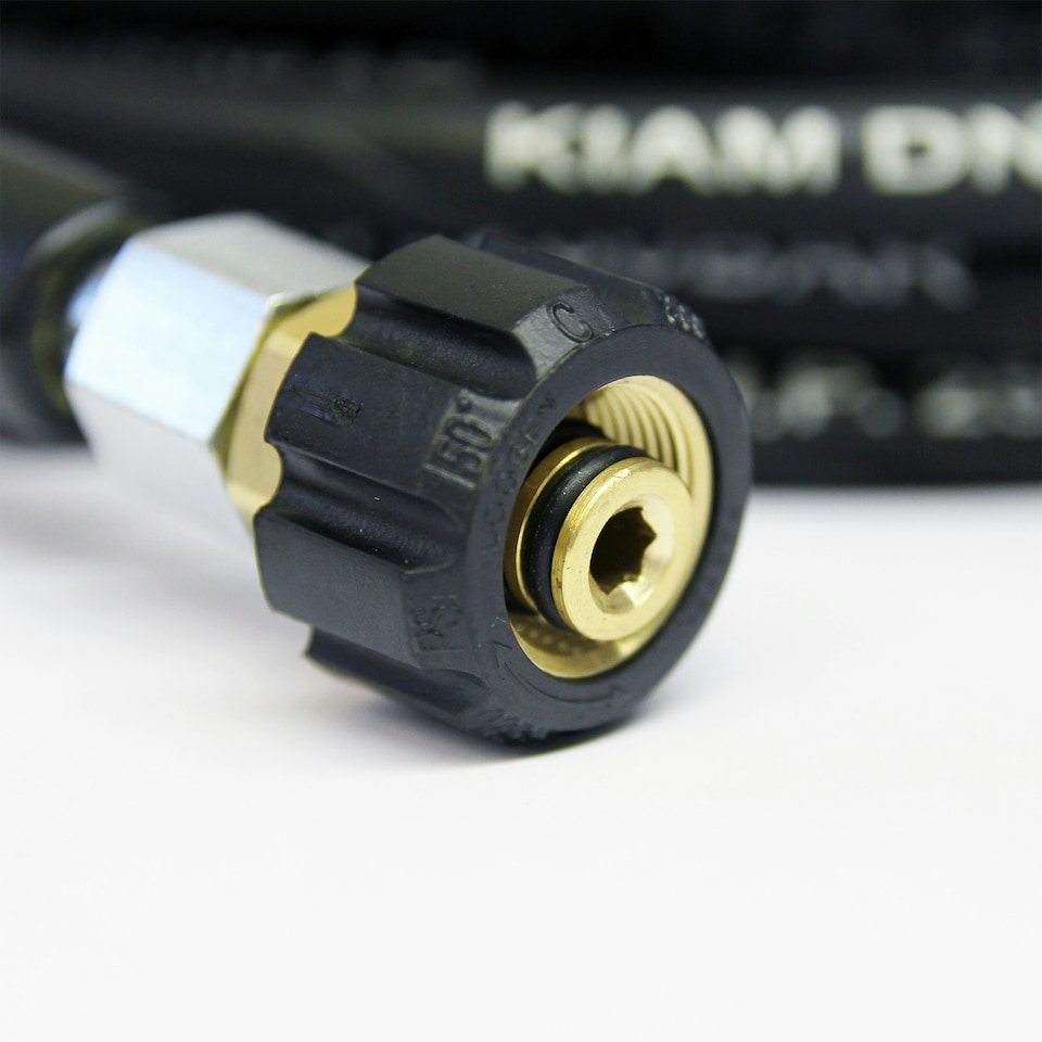 image 1 of M22 Female - M22 Female Heavy Duty 5/16" Rubber Pressure Washer Hose Black | 20m