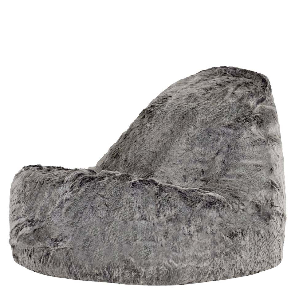 image 1 of icon Kenai Faux Fur Bean Bag Lounger Arctic Wolf Grey Giant Bean Bag Chair