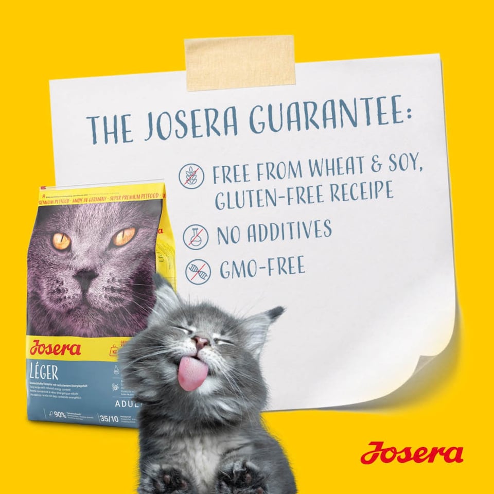 image 1 of Josera Leger complete adult cat food | For weight control | Lower calorie | Extreme Anti-Hairball | Chicken & Liver | Herbs & Fruit | Urinary pH | 10kg