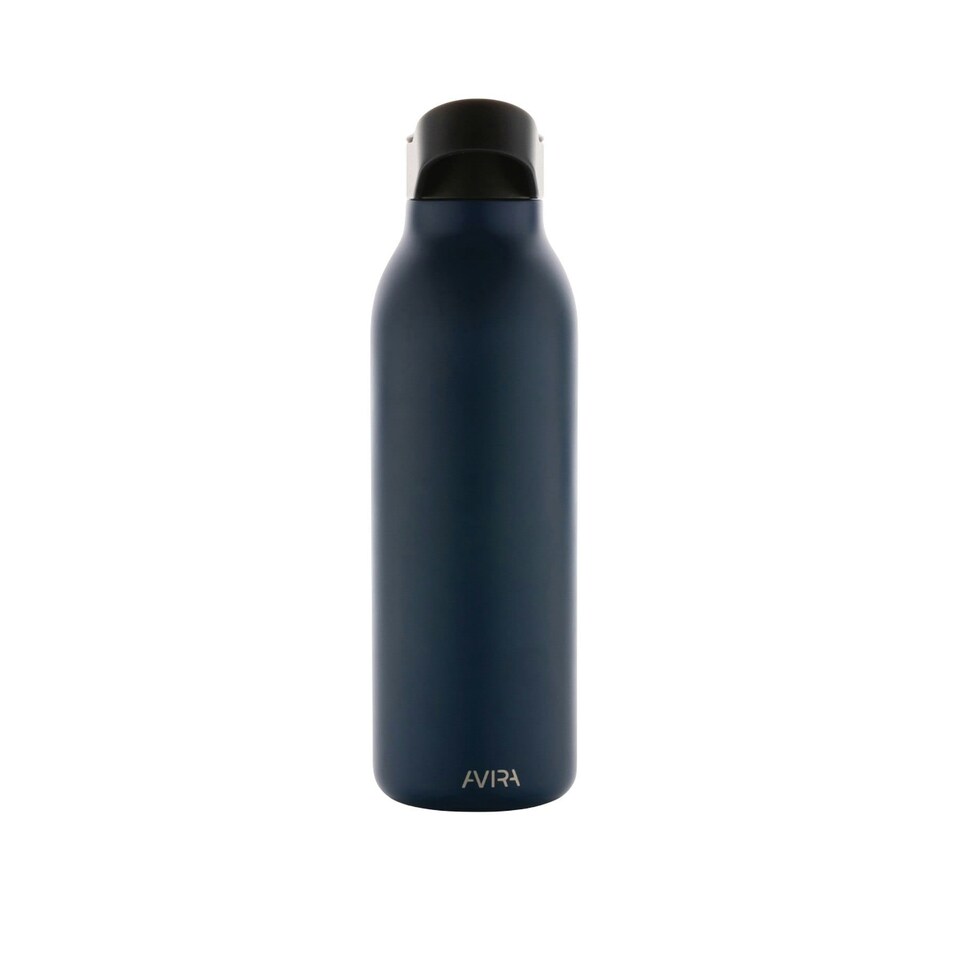 image 1 of Avira Ara Flip Top Recycled Stainless Steel 500ml Water Bottle - Navy - One Size | Blue | One Size