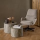 image 3 of Dice Round Coffee Table Set in Grey Marble