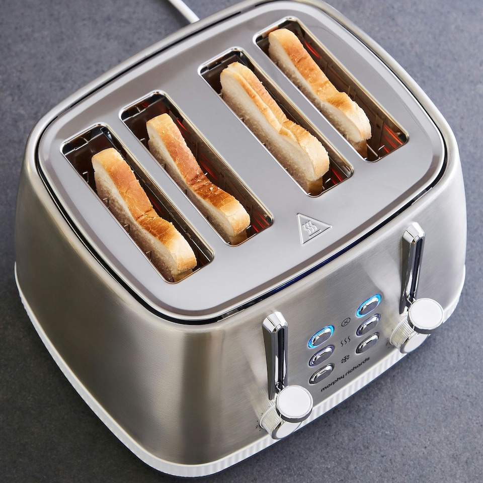 image 1 of Morphy Richards Mexborough 4 Slice Toaster White | Silver | White
