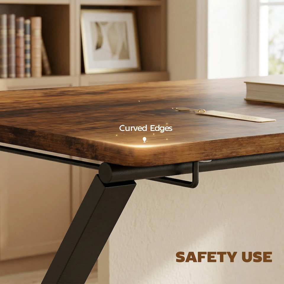 image 1 of HOMCOM Folding Desk with 2-Tier Shelf for Home Office | Black