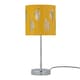 image 2 of First Choice Lighting Set of 2 Chrome Stick Table Lamps with Ochre Fern Cut Out Shades Chrome | Yellow