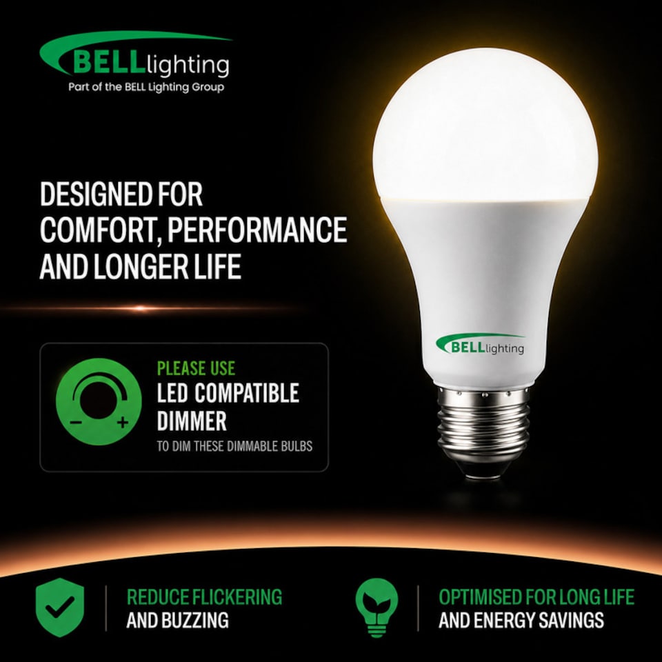 image 1 of BELL Lighting E27 LED GLS 8.1W Energy Saving Bulbs Natural White 4000K