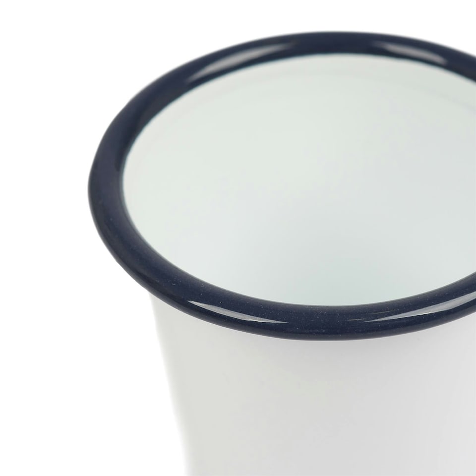 image 1 of Argon Tableware White Enamel Tumblers - 300ml - Blue - Pack of 6 Blue