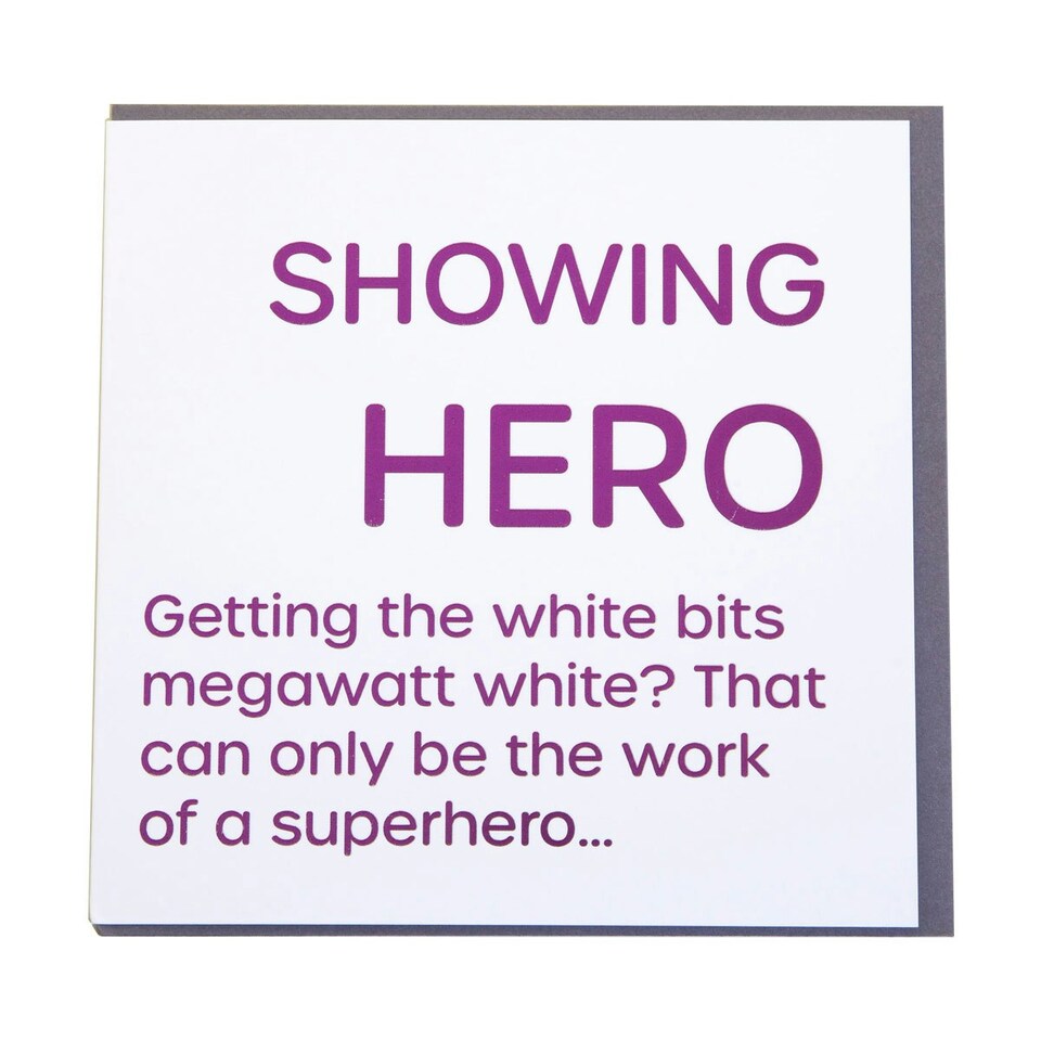 Gubblecote Showing Hero Foiled Greetings Card - White/Purple - One Size