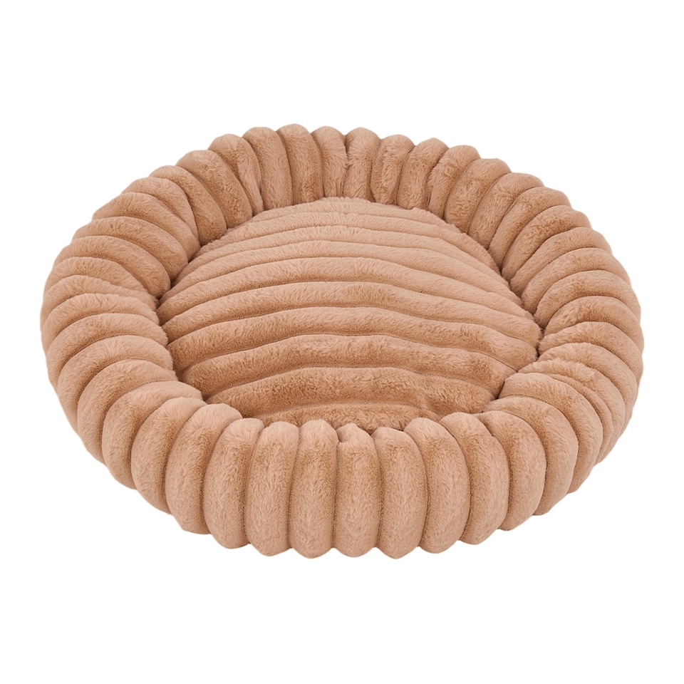 image 1 of Living and Home 6 Colour Soft Donut Pet Bed for Cats & Dogs,Warm & Cosy Retreat | Multi | Khaki | XL