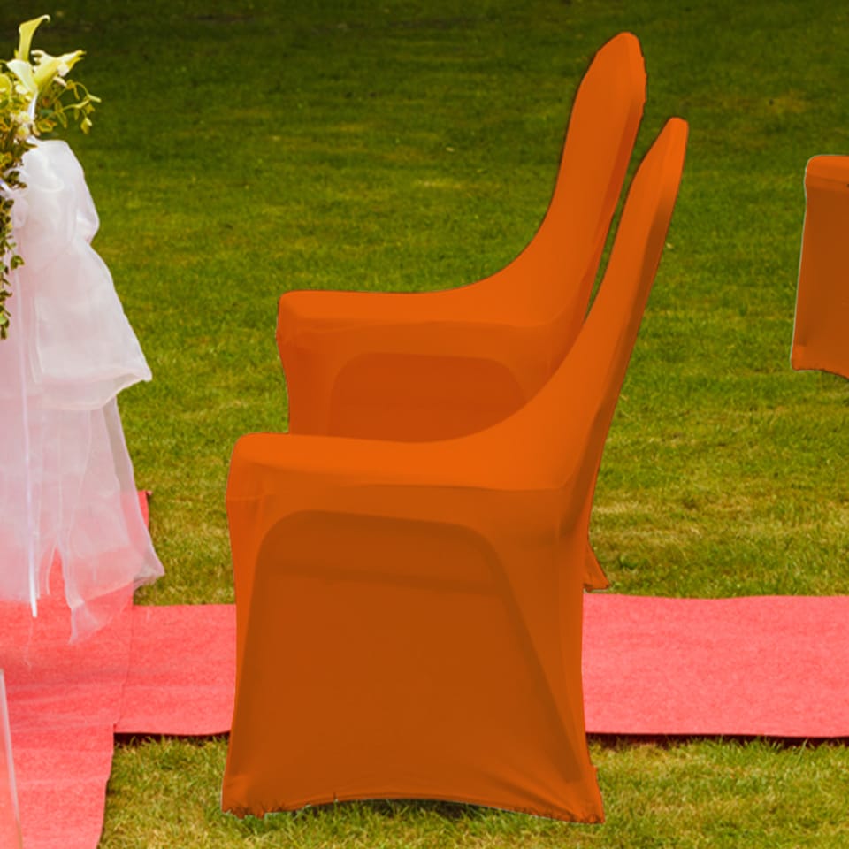 image 1 of Chair Cover Spandex Polyester Stretch Fabric Dining Slipcovers - 10pcs