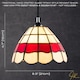 image 6 of Traditional Red and Amber Stained Glass Tiffany Pendant Lighting Shade | Red