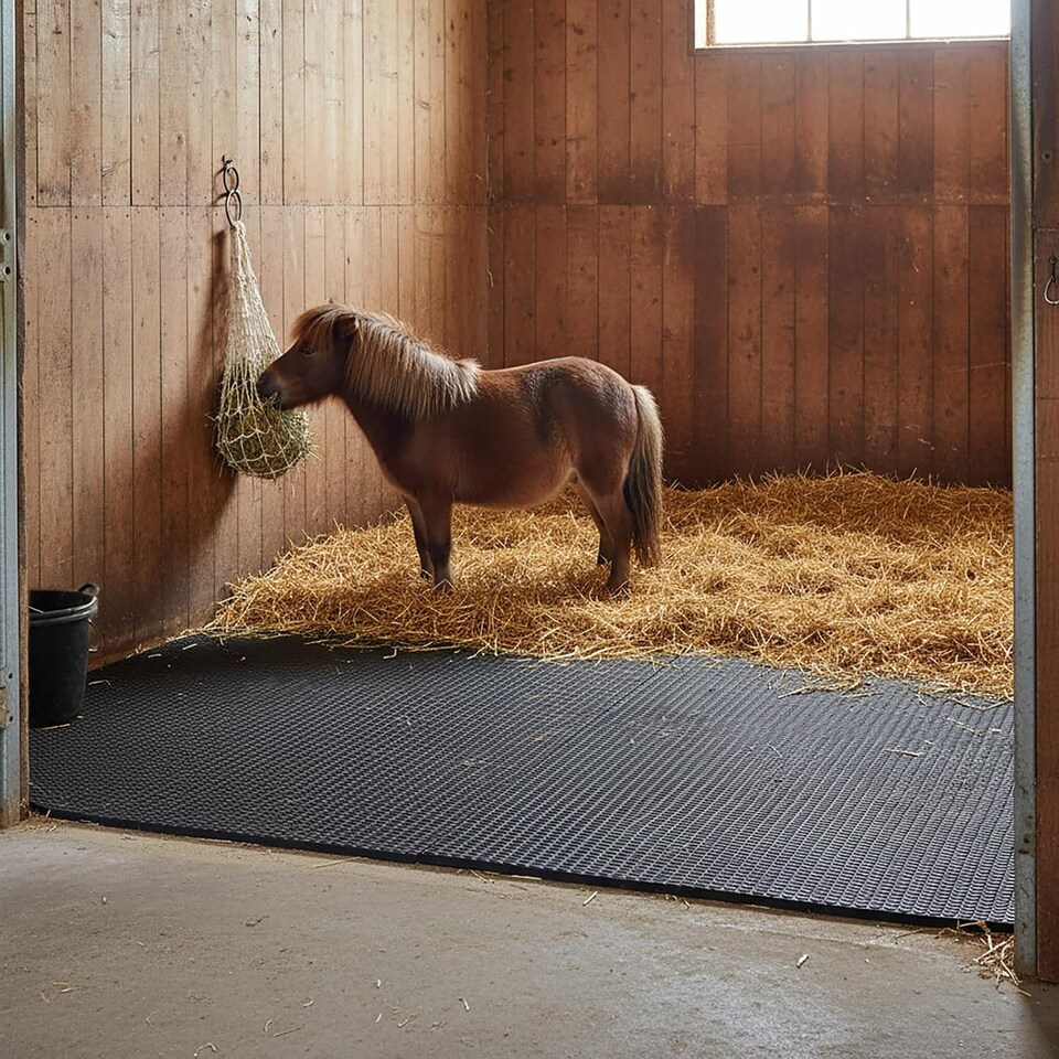image 1 of Actiasmat EVA Horse Stable Mat – 6ft x 4ft (1.82m x 1.22m), 34mm Thick, Straight Edge Design