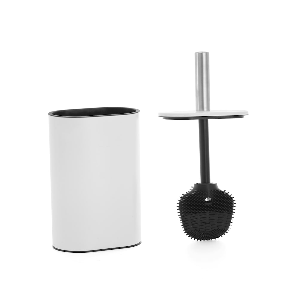 image 1 of Showerdrape Fortuna Steel Toilet Brush and Holder White