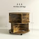 image 3 of 2 Tier Round Coffee Tea Table End Side Desk Sector Divider Shelves Storage Brown