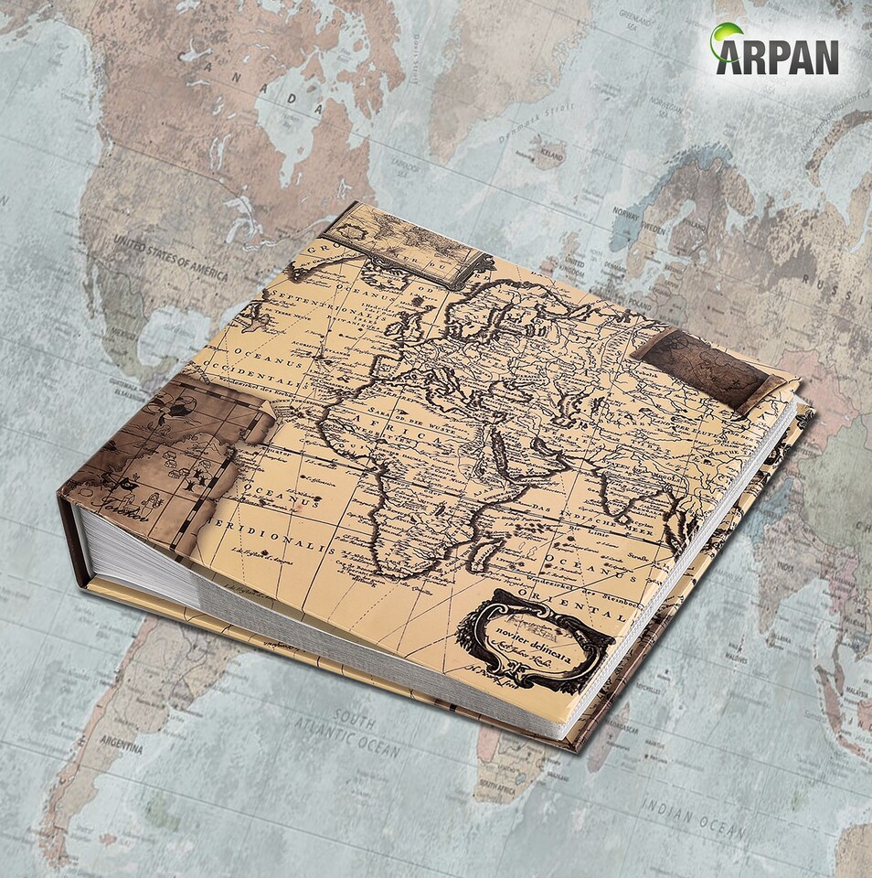 image 1 of ARPAN Slip In Case Memo Photo Album – Holds 200 Photos 4"x6" (10x15cm) – Hardcover Picture Album with Memo Writing Space for Family, Wedding & Travel Memories