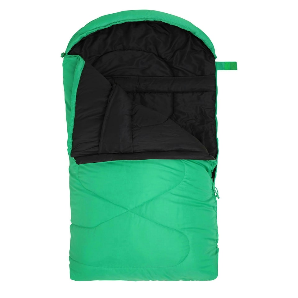 image 1 of Mountain Warehouse Summit Sleeping Bag Lightweight Outdoor Mini Square Camping Green | Bright Green