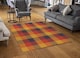 image 2 of Orange Check Pattern Rug | Multi