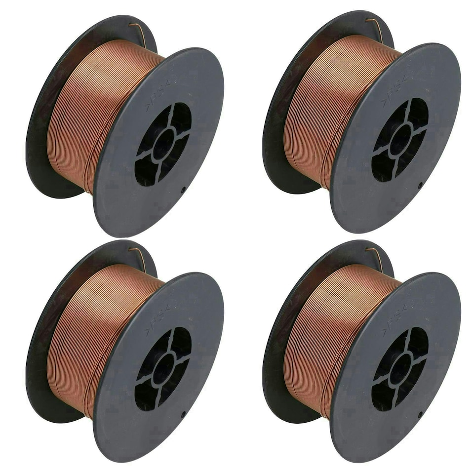 image 1 of 0.8mm Mild Steel Mig Welder Welding Wire Spool Gas Argon CO2 1.0kg Reel 4pk