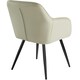 image 3 of Chair Marilyn Set of 8 - with armrests, upholstered, fabric cover, black steel legs Cream | Cream/Black