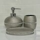 image 1 of Showerdrape Pzazz Silver Diamante 3 Piece Bathroom Sink Accessory Set