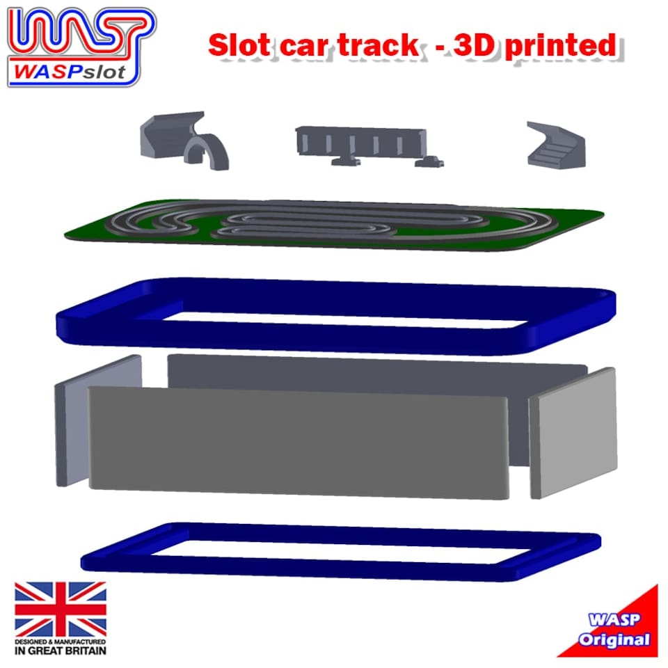 image 1 of Slot Car Trackside Scenery Slot Car Track Silver 1:32 Scale Wasp