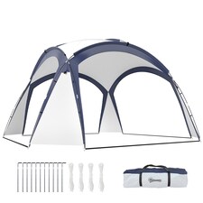 Outsunny Outdoor Gazebo Event Dome Shelter Party Tent for Garden Cream and Blue