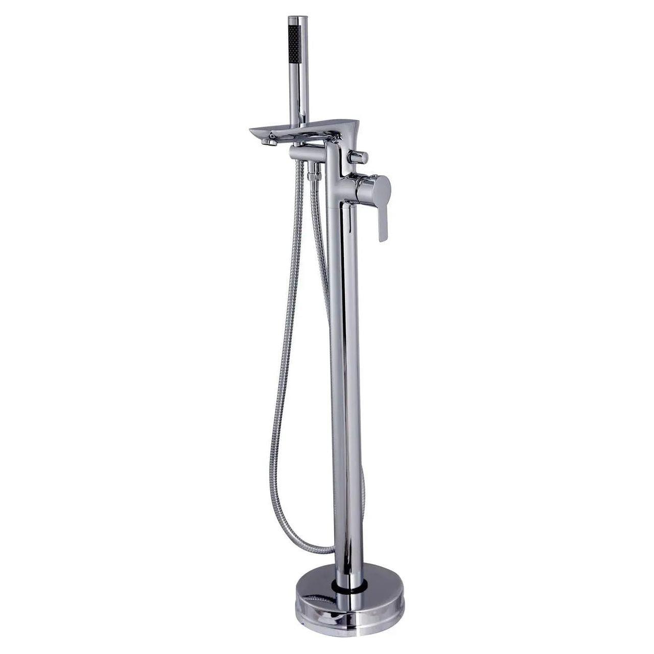 Freestanding Chrome Bath Tap Single Lever Bathtub Tall Faucet Shower Mixer