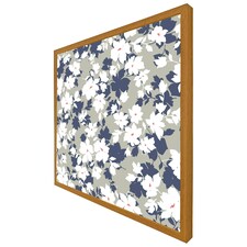 Grey, purple & white flowers (Picture Frame) Brown | Oak | XS