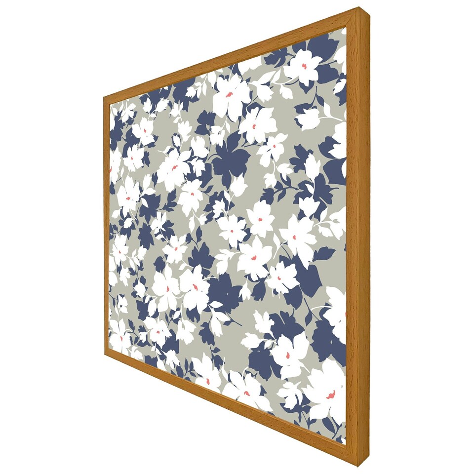 image 1 of Grey, purple & white flowers (Picture Frame) Brown | Oak | XS