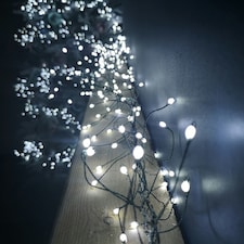 2.7m White LEDs Green Garland Wire Light Christmas Decoration with Timer