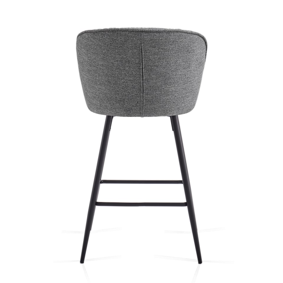 image 1 of SONARA Set of 2 Blended Woven Fabric Counter Height Bar Stools with Backrest | Grey