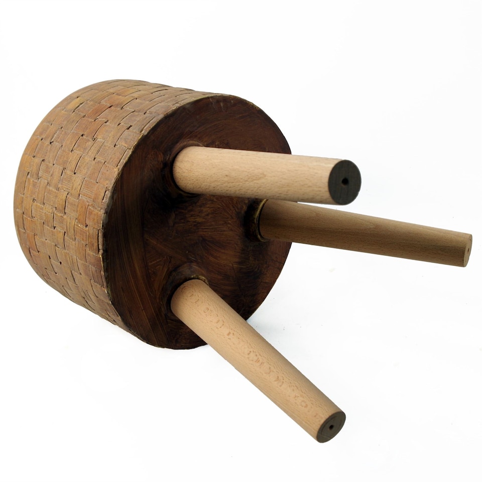 image 1 of Woven Effect Planter with Stand  Composite | Brown