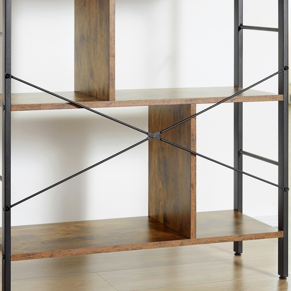 image 1 of HOMCOM Industrial Storage Shelf Bookcase Closet Floor Standing Display Rack