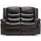image 3 of Seattle 2 Seater Manual High Back Bonded Leather Recliner Sofa (Brown)