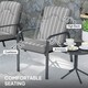 image 5 of Outsunny 3-Piece Recliner Garden Chairs and Tempered Glass Table Set, Grey 