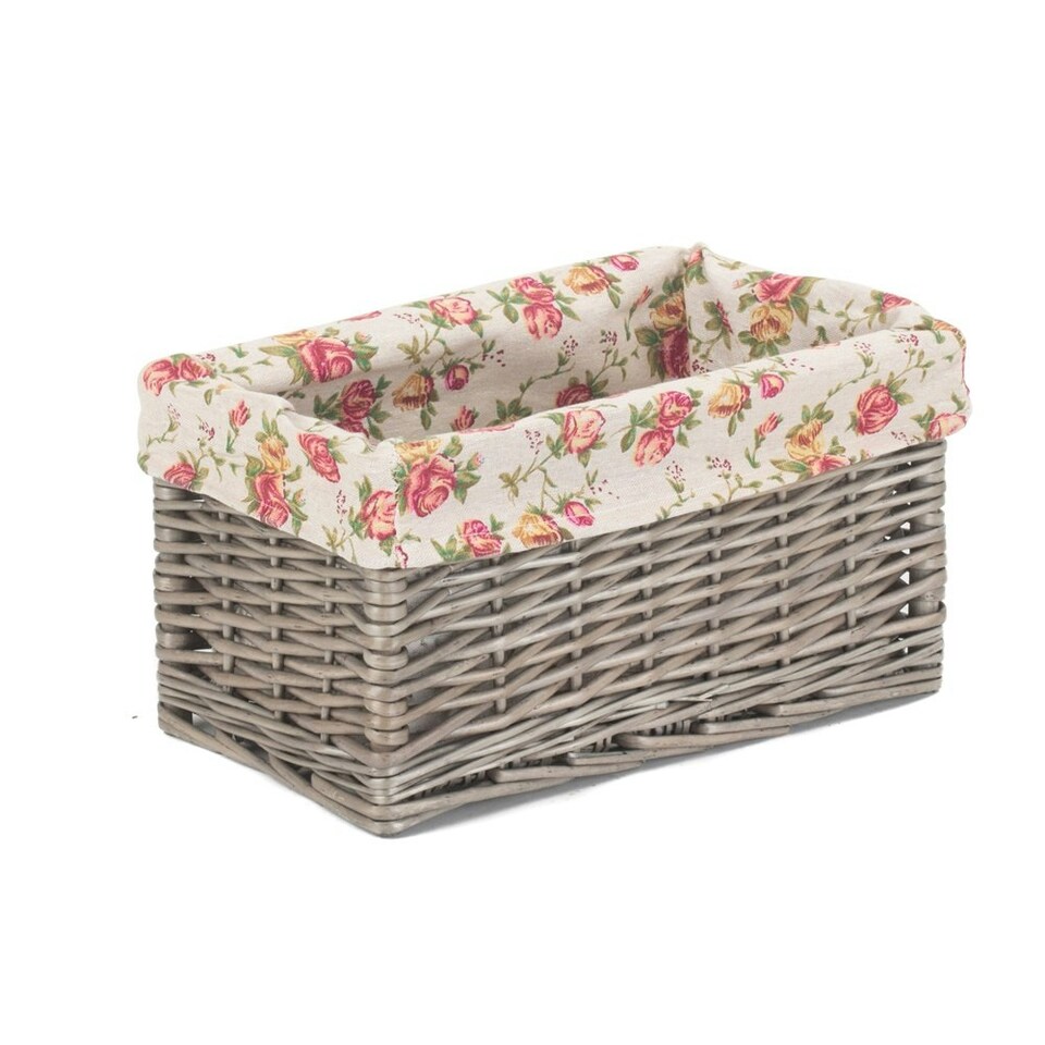 image 1 of Antique Wash Garden Rose Willow Storage Baskets Multi | Multi | L