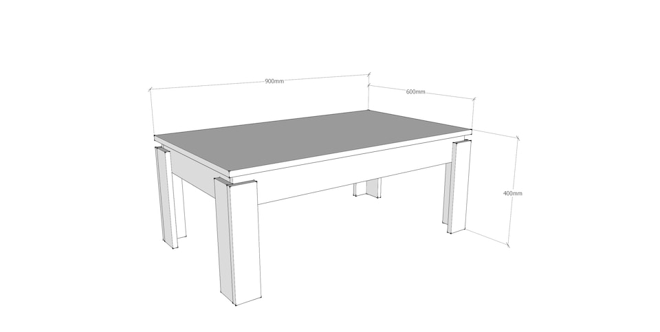 image 1 of Decorotika Manhattan Rectangular Modern Coffee Table - W 90 cm x H 40 cm x D 60 cm