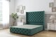 image 1 of Sloomy Luthor Emerald Plush Divan Bed Base 2 Drawers Foot-End With 54 Inch Wingback Headboard & 12 Inch Matching Footboard | Green | Emerald | Super King | 1