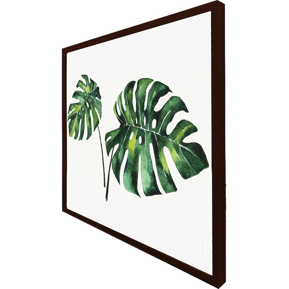 image 1 of Twin tropical leaves (Picutre Frame) Grey | L