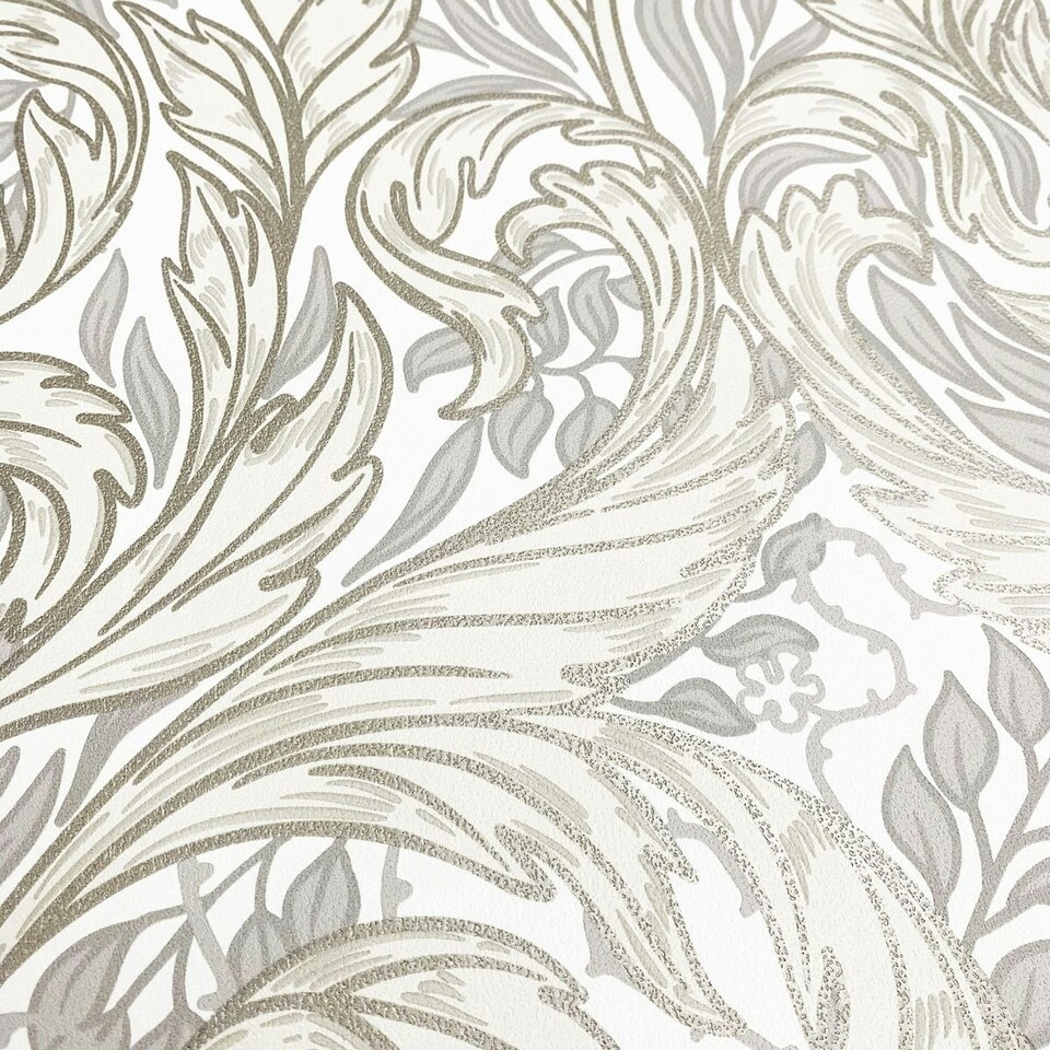 image 1 of Muriva Vale Leaf Textured Wallpaper - Cream - 10m x 0.5m Cream