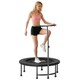 image 1 of HOMCOM 40" Mini Trampoline, Rebounder Jumper w/ Adjustable Handle, Black