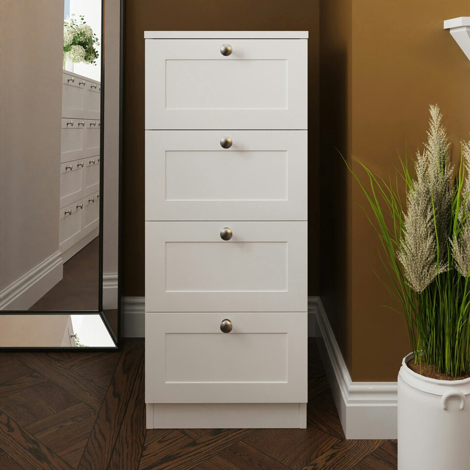 image 1 of FWStyle Artus Shaker 4 Drawer Chest Of Drawers Matt White