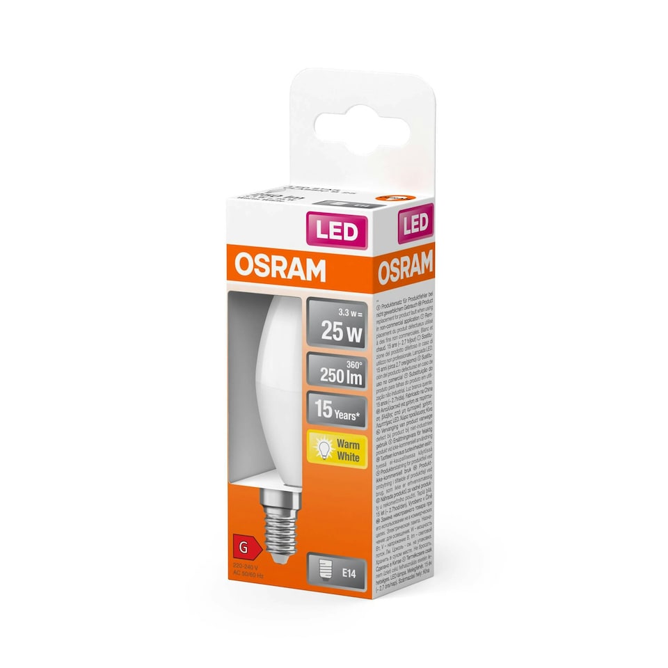 image 1 of OSRAM Led Star Classic B25 Led bulb for E14 Socket, 6 Pack