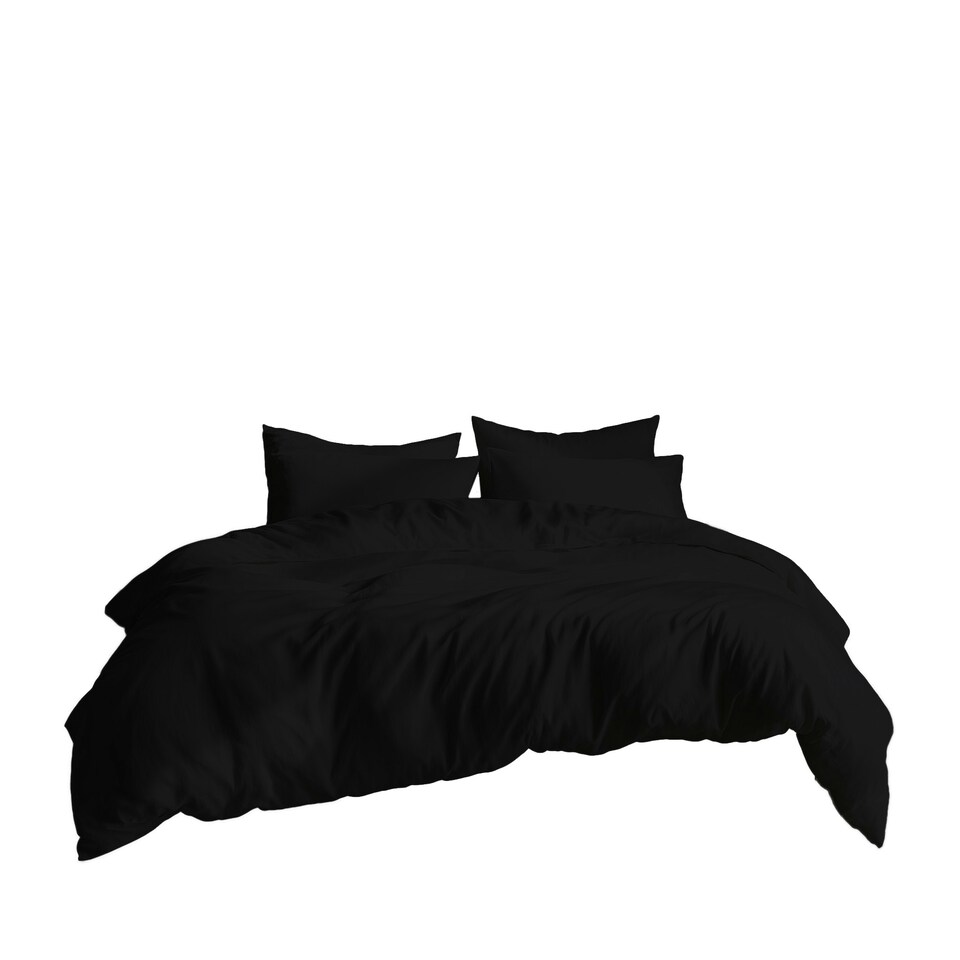 image 1 of Plain Dyed Easy Care Polycotton Duvet Cover And Pillowcase/s Set Bed Linen Cream | Cream | Super King