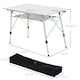 image 5 of Outsunny 4FT Folding Aluminium Picnic Table Portable Camping BBQ Table Roll Up Top Mesh Layer Rack with Carrying Bag