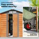 image 6 of Outsunny 6.5 x 5ft Garden Shed, Metal Storage Tool House Gardening Tool Storage with Shutter Vents, Brown and Grey