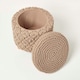 image 5 of Homescapes Indy Brown Macrame Storage Footstool